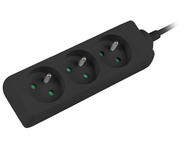 Разклонители Lanberg power strip 1.5 m, 3 гнезда, Black