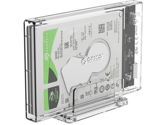 Джаджи Orico външна кутия за диск Storage - Case - 2.5 inch USB3.0 with Stand, UASP, transparent