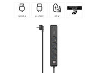 Разклонители Hama разклонител 4 гнезда, USB-C/A 65 W