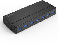 USB Хъб Orico USB3.0 HUB 7 порта с Premium захранващ адаптер, черен 