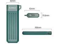 Джаджи Orico USB3.1 Gen2 Type-C 6Gbps M.2 SSD Enclosure, Green