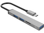 USB Хъб Orico хъб USB3.0/2.0 HUB 3 порта + картов четец TYPE C, Aluminum