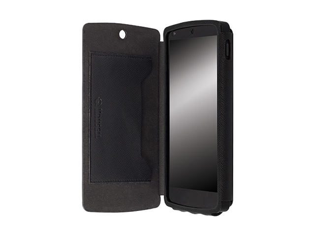 Калъфи Krusell Malmo Flip cover - кожен калъф, тип портфейл за LG Google Nexus 5 (черен)