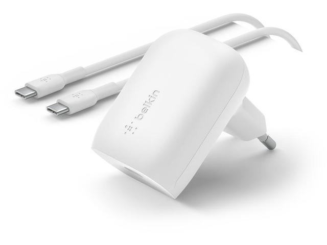 Зарядни устройства Belkin BOOST CHARGE 30W PD PPS Wall Charger + USB-C to USB-C Cable White