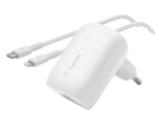 Зарядни устройства Belkin BOOST CHARGE 30W PD PPS Wall Charger + USB-C Cable with Lightning Connector - White