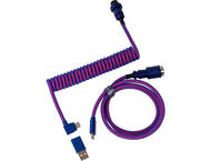 Кабели и Адаптери Keychron Premium Angled Purple Coiled Aviator Custom USB Cable, USB-C - USB-C