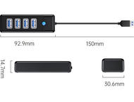 USB Хъб Orico хъб HUB USB3.0 4 портов Black