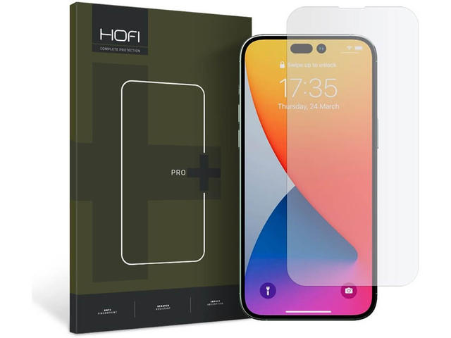 Защитно фолио Hofi Glass Pro Plus Tempered Glass 2.5D - калено стъклено защитно покритие за дисплея на iPhone 14 Plus, iPhone 13 Pro Max (прозрачен)