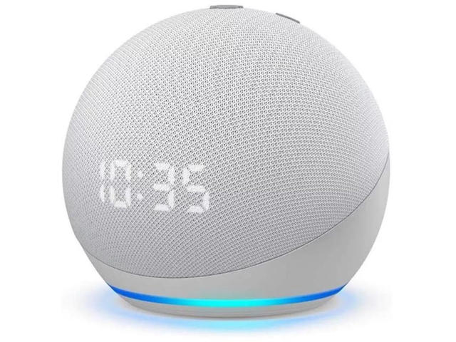Колони Amazon Echo Dot 4 white, с часовник