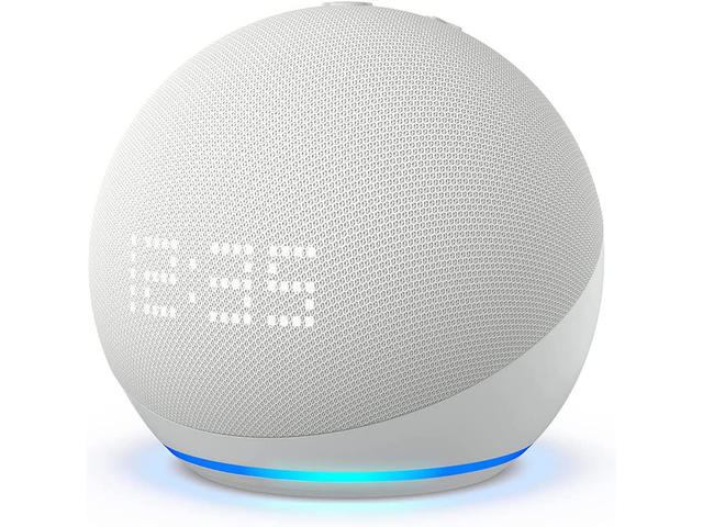 Колони Amazon Echo Dot 5 с часовник, White