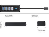 USB Хъб Orico хъб HUB USB3.1 Type-C 4 порта