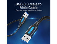 Кабели и Адаптери Vention Кабел USB 3.0 AM / AM - 1.5M Black