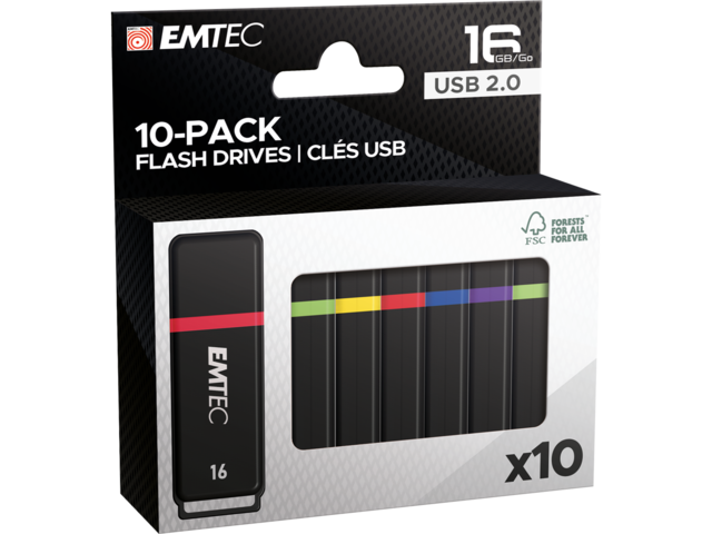 USB памети Emtec USB2.0 K100 16GB P10 (10 броя в опаковка)
