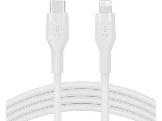 Кабели и Адаптери Belkin BOOST CHARGE Flex Silicone cable USB-C to Lightning - 1M - White