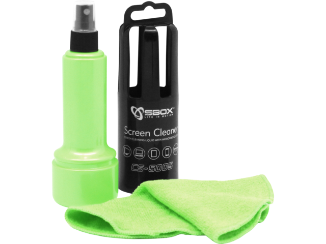 За почистване SBOX CS-5005G Спрей за почистване с зелена микрофибърна кърпа
