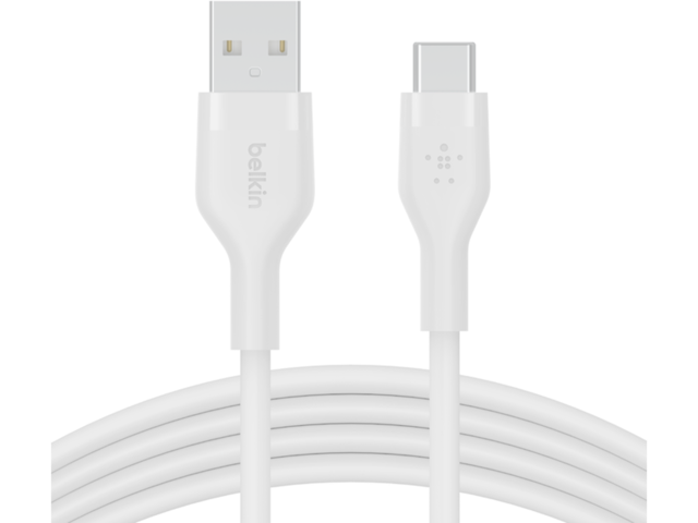 Кабели и Адаптери Belkin BOOST CHARGE Flex Silicone cable USB-A to USB-C - 2M - White