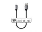 Кабели и Адаптери Satechi USB-A to Lightning Braided Cable 25cm - Grey