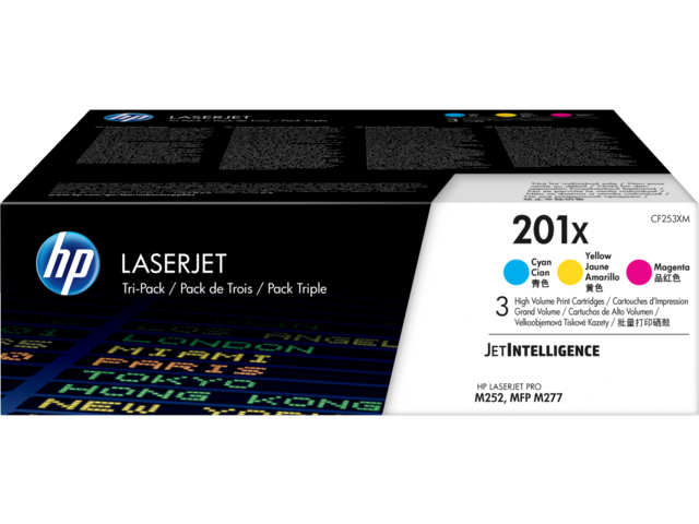 Консумативи HP 201X 3-pack High Yield Cyan/Magenta/Yellow Original LaserJet Toner Cartridges