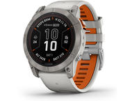 Смарт часовници Garmin fenix 7X Pro Sapphire Solar Edition - Titanium с Fog Gray/Ember Orange каишка