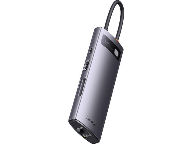 USB Хъб Baseus 8 в 1 USB-C WKWG080113, Сив