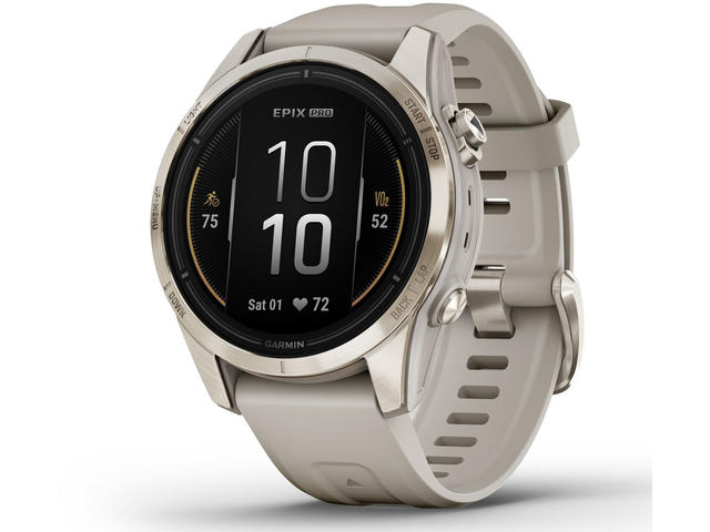 Смарт часовници Garmin Epix Pro (Gen 2) Sapphire Edition 42 мм Soft Gold с Light Sand каишка