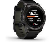 Смарт часовници Garmin Epix Pro (Gen 2) Sapphire Edition 47 мм Carbon Grey DLC Titanium с Black кожена каишка