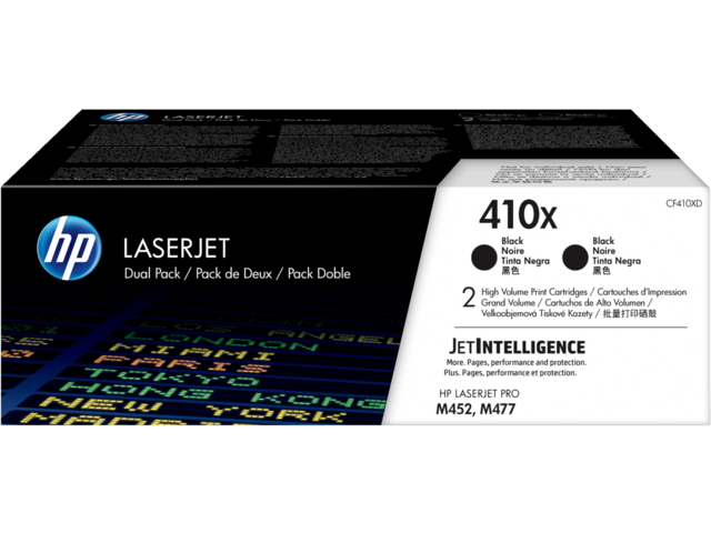 Консумативи Оригинален тонер HP 410X 2-pack High Yield Black Original LaserJet Toner Cartridges
