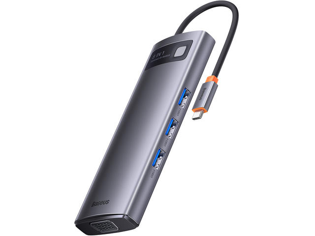 USB Хъб Baseus USB Type-C Metal Gleam Series 8-в-1