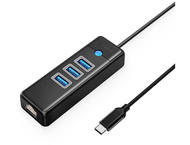 USB Хъб Orico Type-C PW3UR-C3-015-BK