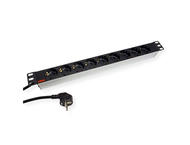Разклонители ROLINE 19.07.1620 PDU for Cabinet, 9x socket, 45°, 16A, Aluminium, 2.0 m