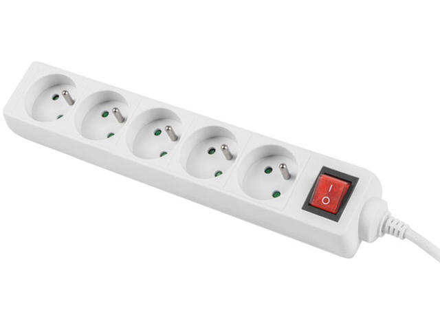 Разклонители Lanberg power strip 3 м, 5 гнезда, бял