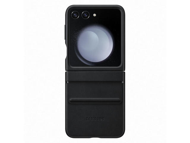 Калъфи Samsung Galaxy Z Flip5 калъф от екокожа, Black
