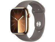 Смарт часовници Apple Watch S9 Cellular 45mm Gold Stainless Steel Case w Clay Sport Band - M/L