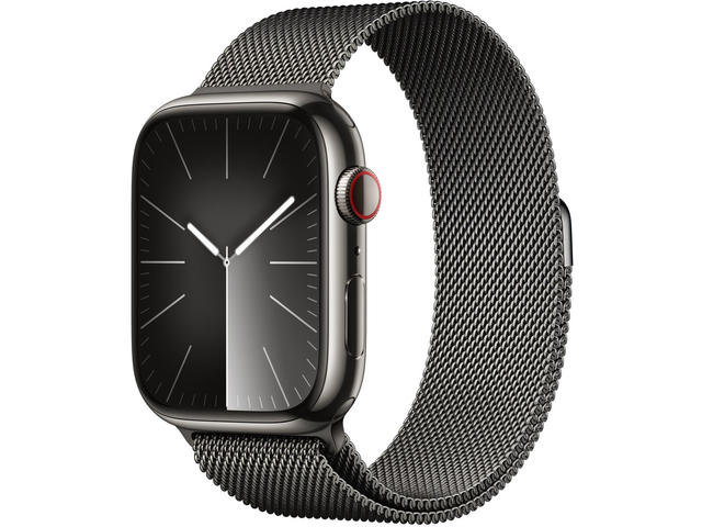Смарт часовници Apple Watch S9 Cellular 41mm Graphite Stainless Steel Case w Graphite Milanese Loop