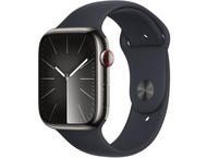 Смарт часовници Apple Watch S9 Cellular 41mm Graphite Stainless Steel Case w Midnight Sport Band - S/M