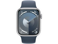 Смарт часовници Apple Watch S9 Cellular 45mm Silver Alu Case w Storm Blue Sport Band - M/L