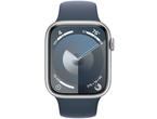 Смарт часовници Apple Watch S9 Cellular 41mm Silver Alu Case w Storm Blue Sport Band - S/M