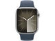 Silver Stainless Steel Case w Storm Blue Sport Band - M/L
