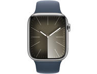 Смарт часовници Apple Watch S9 Cellular 41mm Silver Stainless Steel Case w Storm Blue Sport Band - S/M