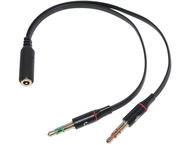 Кабели и Адаптери Makki преходник Adapter 3.5mm 4pin F / 2 x 3.5mm M