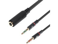 Кабели и Адаптери Makki преходник Adapter 3.5mm 4pin F / 2 x 3.5mm M