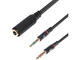 Кабели и Адаптери Makki преходник Adapter 3.5mm 4pin F / 2 x 3.5mm M