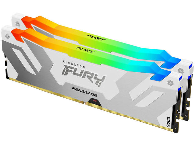 Оперативна памет 32GB (2x16GB) DDR5 7200 MT/s Kingston Fury Renegade RGB White XMP