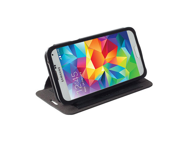 Калъфи Krusell Malmo Flip cover - кожен калъф, тип портфейл за Samsung Galaxy S5 Mini SM-G800 (черен)