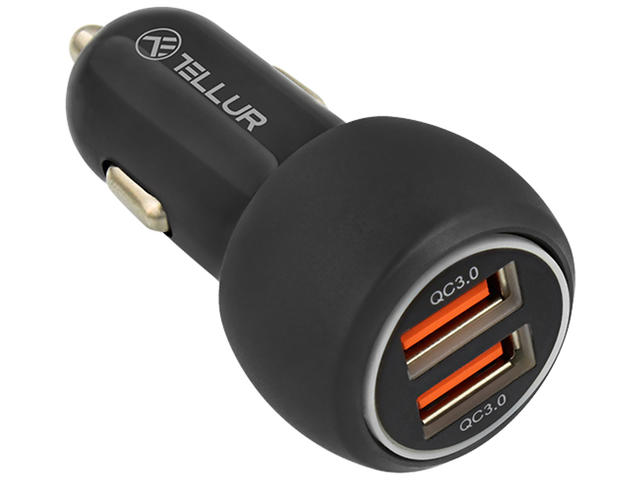 Зарядни устройства Tellur Dual USB Car Charger