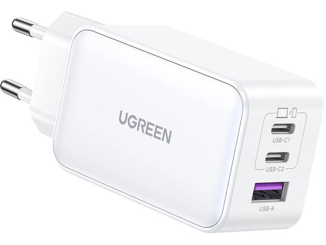 Зарядни устройства Ugreen Charger Wall 65W GaN CD244, White