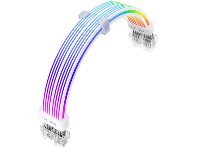 Кабели за компоненти 1stPlayer Extension Modding Cable PCIe 6+2PIN Addressable RGB White