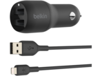 Зарядни устройства Belkin BOOST CHARGE Car Charger Dual USB-A 24W + USB-A to USB-C Cable - Black
