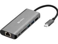 Кабели и Адаптери Sandberg USB-C Dock HDMI+LAN+SD+USB