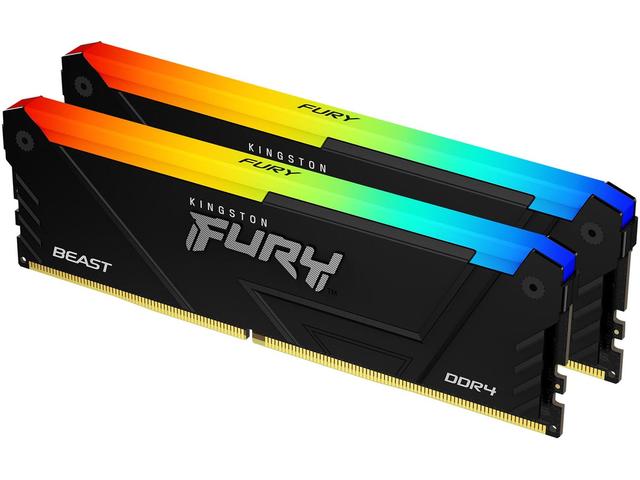 Оперативна памет 16GB (2x8GB) DDR4 3600 MT/s Kingston FURY BEAST Black RGB